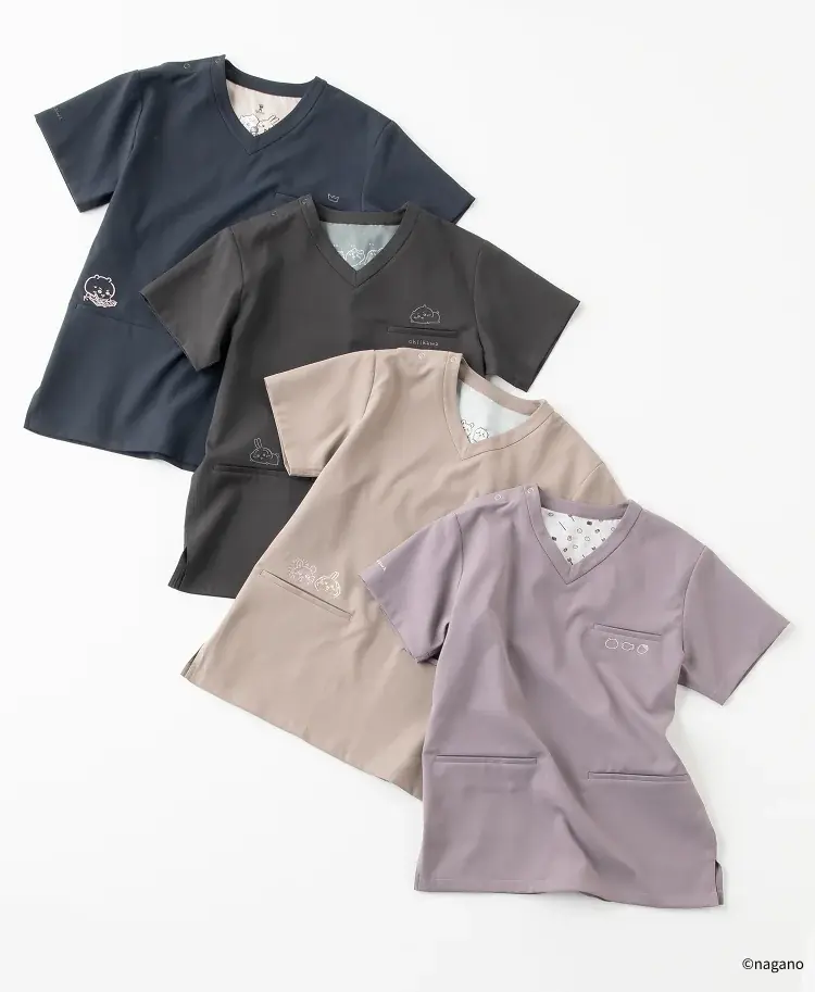 クラシコ「ちいかわ」コレクションが登場。医療現場に馴染む上品な4色のスクラブが2026年10月1日(木)発売：メディカルアパレルブランド「クラシコ」 画像 2