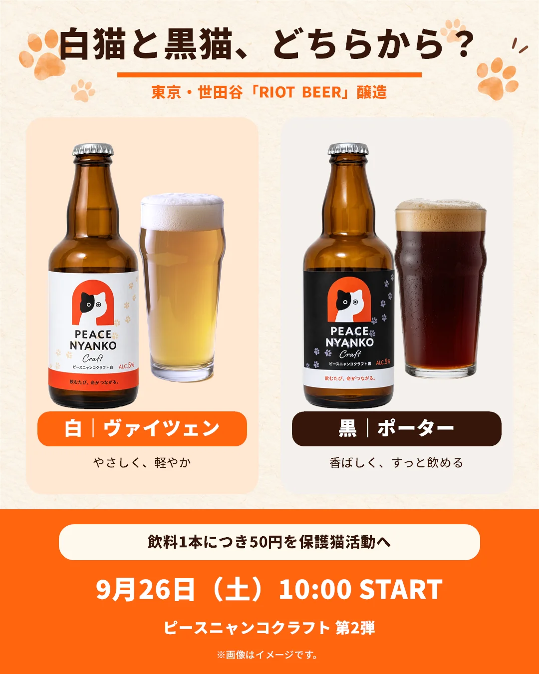 クラフトビールと猫の手グラスで、保護猫を応援。「ピースニャンコクラフト第2弾」が支援募集を開始 画像 2