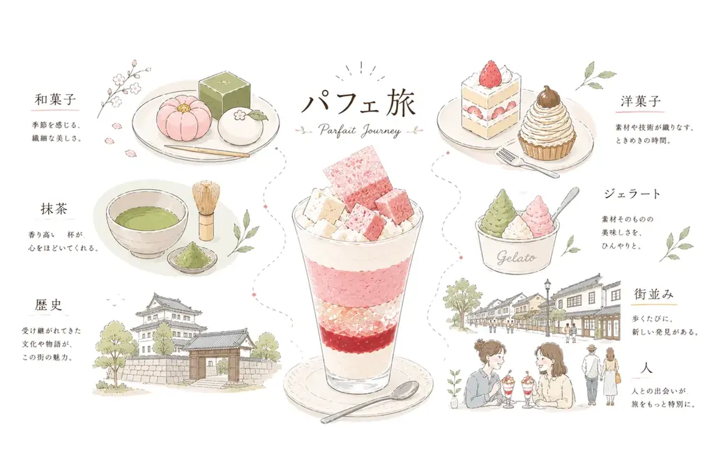 松江銘菓「若草」「山川」「菜種の里」「柚餅子(ゆべし)」が、6種類のパフェに 画像 4