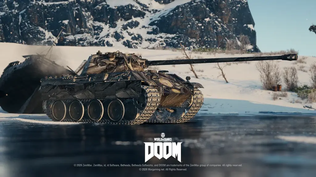 『World of Tanks』、新たなコラボ・バトルパスで『DOOM™』の世界が到来！2連装砲の戦車「FV225 Collector」がアージャントの力を宿した外観で登場 画像 11