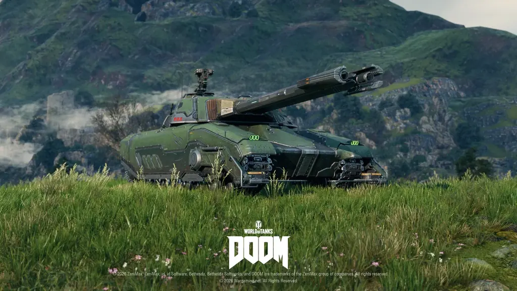 『World of Tanks』、新たなコラボ・バトルパスで『DOOM™』の世界が到来！2連装砲の戦車「FV225 Collector」がアージャントの力を宿した外観で登場 画像 3
