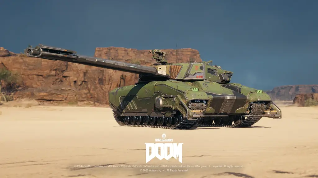 『World of Tanks』、新たなコラボ・バトルパスで『DOOM™』の世界が到来！2連装砲の戦車「FV225 Collector」がアージャントの力を宿した外観で登場 画像 4