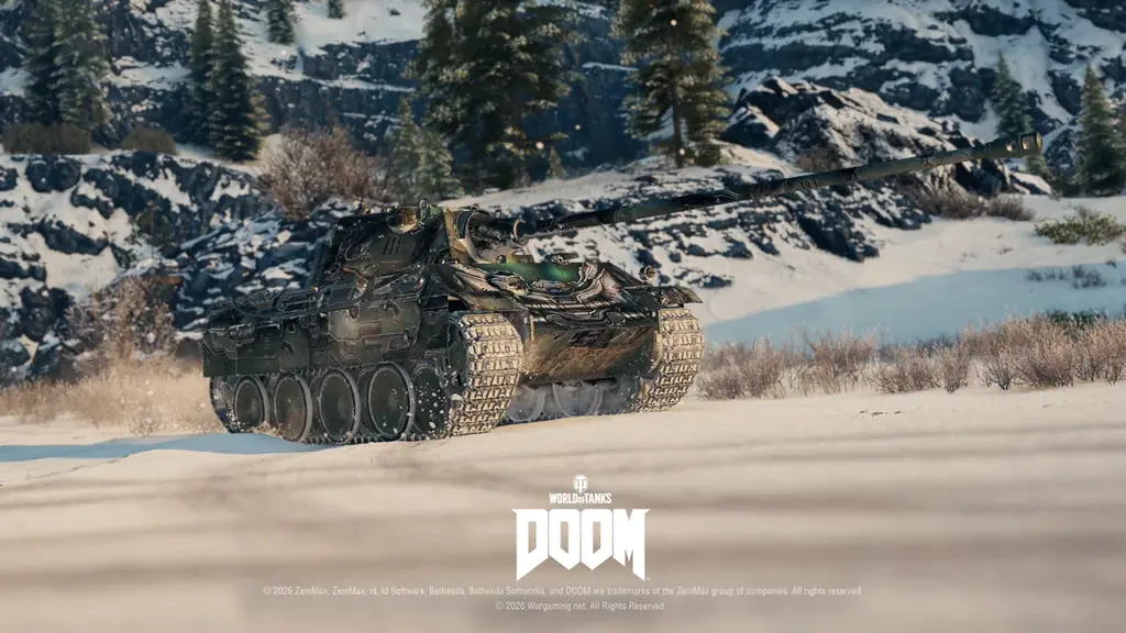 『World of Tanks』、新たなコラボ・バトルパスで『DOOM™』の世界が到来！2連装砲の戦車「FV225 Collector」がアージャントの力を宿した外観で登場 画像 9