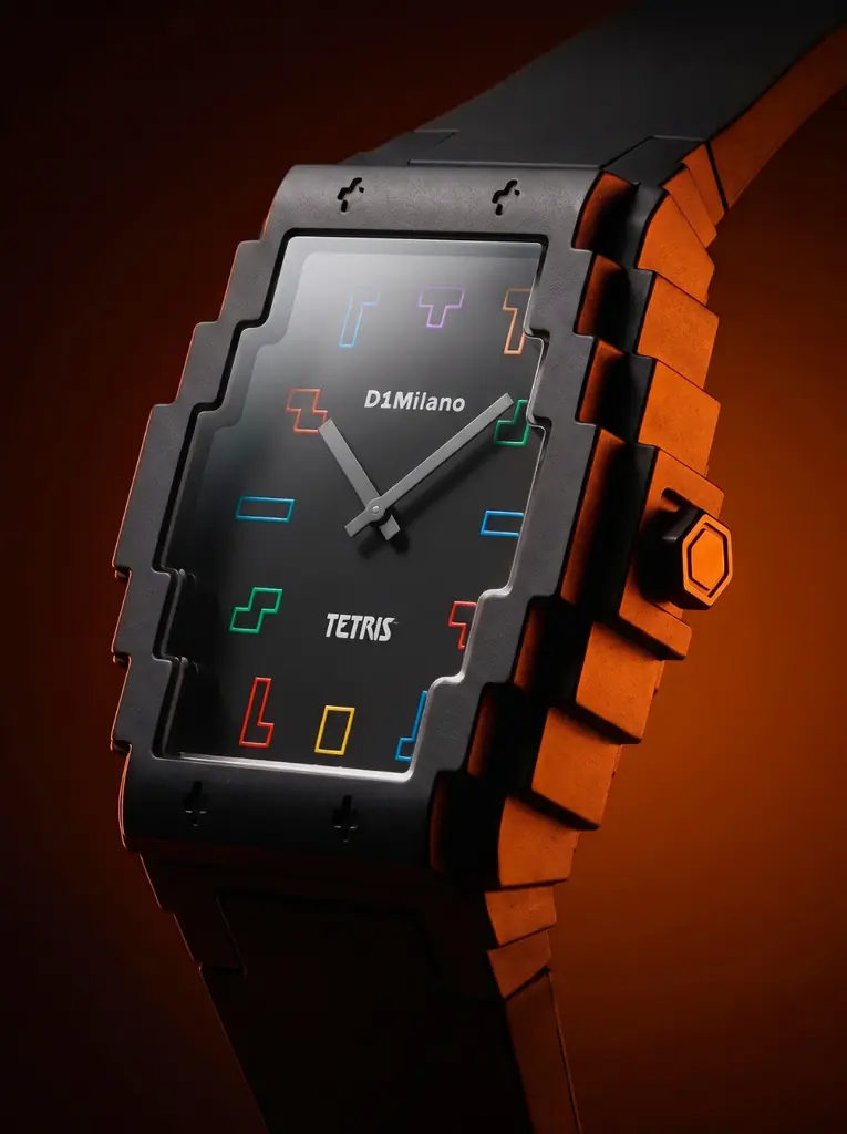 D1 Milano×Tetris™世界的ゲーム「テトリス」が、D1 Milanoの時計に。7種のテトリミノを文字盤に配した限定コラボウォッチ、10月2日(金)発売。 画像 3