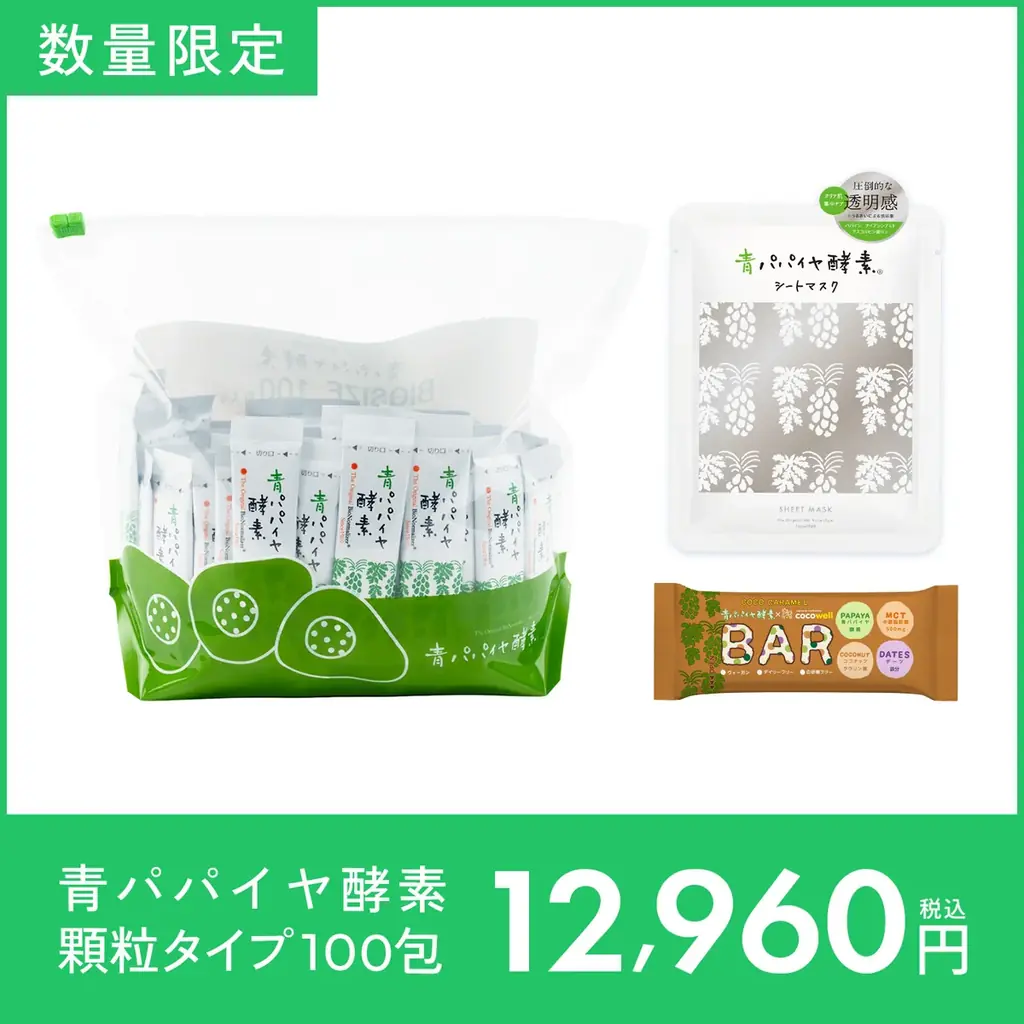 【10月8日は青パパイヤの日】収穫最盛期を迎える青パパイヤの恵みで、秋のコンディションケアを。記念セットを数量限定で販売 画像 2