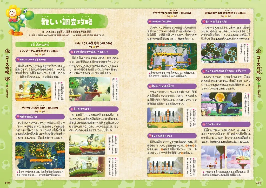 『ヨッシーとフカシギの図鑑』完全攻略本が本日10月2日に発売！　71種のコース、55種の生き物、1637種の調査実績を網羅し、図鑑コンプリートへと導く一冊！ 画像 7