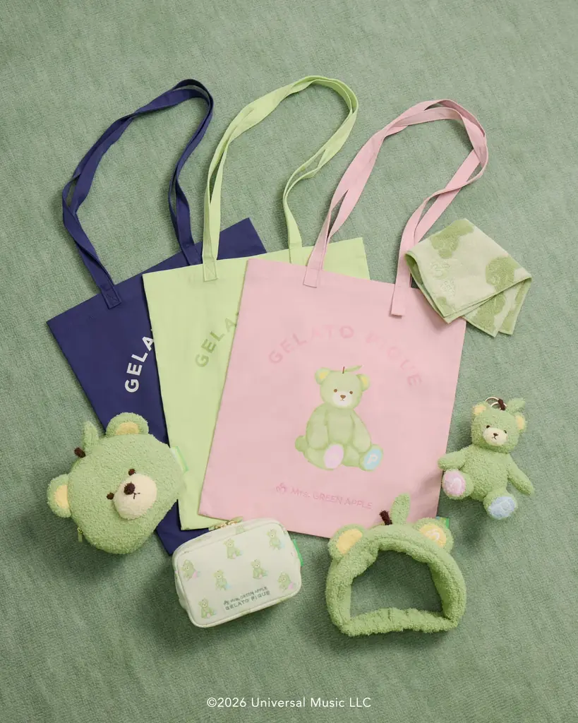 【gelato pique (ジェラート ピケ)】「Mrs. GREEN APPLE」と初コラボレーション！青リンゴモチーフのベアを主役にしたルームウェアや雑貨を10月20日(火)より発売 画像 25