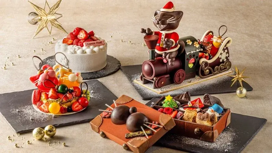 サンシャインシティプリンスホテル、ねこが主役のクリスマスケーキ4種