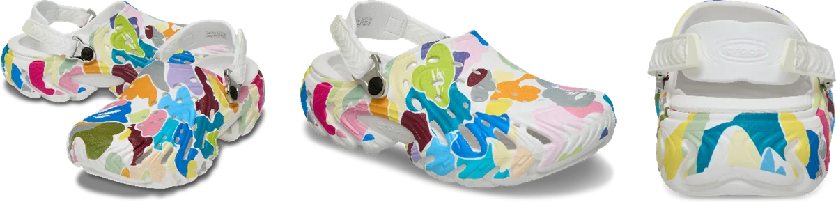 大胆なMULTI CAMOをまとったA BATHING APE® x Crocs™の最新コラボレーションが登場 画像 5