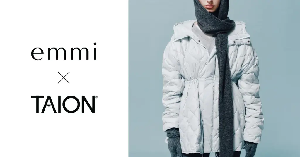 emmi×TAION別注ダウンが10月14日発売、コートとスカート全2型