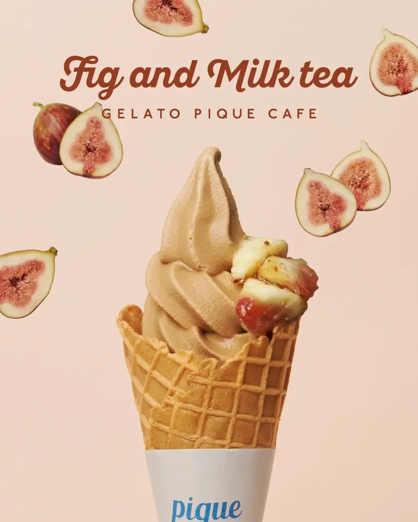 【gelato pique cafe】やさしい甘み、とろりとほどける秋の果実「いちじく」を主役にした“Fig and Milk tea”を開催！クレープにソフトクリーム、渋谷限定パフェが登場 画像 3