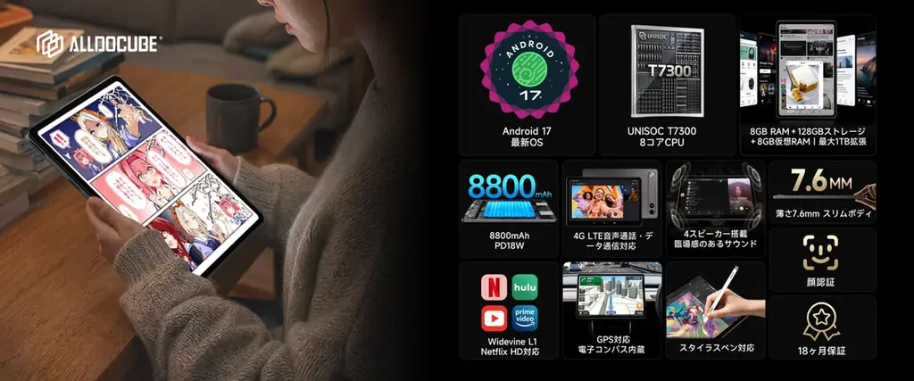 【ALLDOCUBE】11インチ・2.5K／90Hzディスプレイ搭載タブレット「iPlay 80E」が日本上陸 画像 2