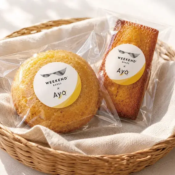 おやつの時間が、栄養の時間に。Ayo®共創プロジェクト第三弾、グルテンフリー焼き菓子「WEEKEND’ BAKES」とドーナツ＆フィナンシェを共同開発 画像 1