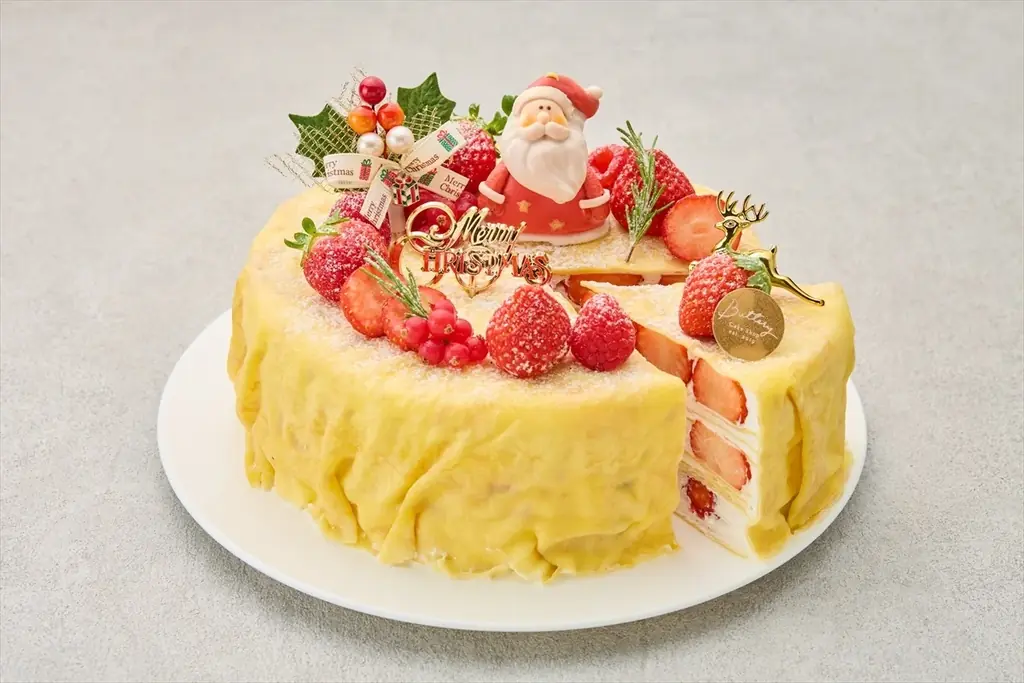 【Buttery本店】フランス産発酵バター香るいちごの「クリスマスミルクレープ」などクリスマスケーキの予約受付を10月より開始 画像 4