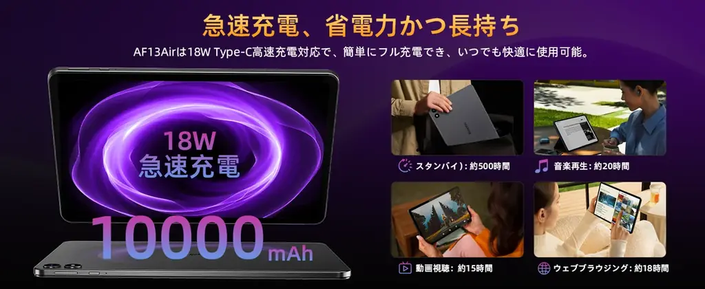【Amazonプライム感謝祭】発売間もない13.4インチAndroid16タブレット「RebotAi AF13AIR」が22,999円に！新品特価からさらに2,000円下る、4日間限定の36％OFF 画像 7