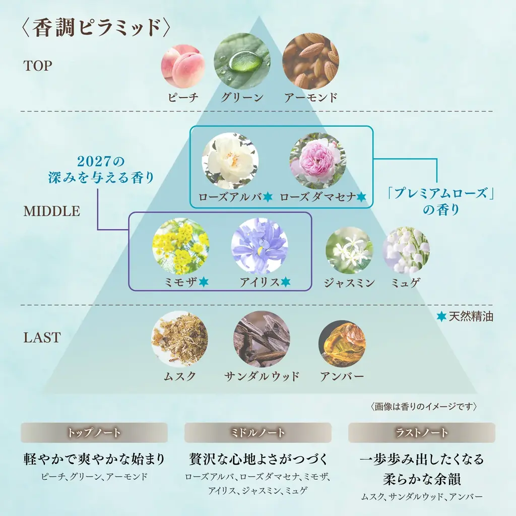 カウンセリングおしろい市場売上No.1*¹のミラノコレクションから、一年に一度の香りが登場！「ミラノコレクション　オードパルファム２０２７」が10月27日（火）より予約受付開始！ 画像 4