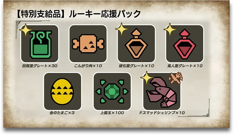 Nintendo Switch 2 版『モンスターハンターワイルズ』体験版配信記念キャンペーン～【特別支給品】ルーキー応援パックを獲得しよう！～ 画像 2
