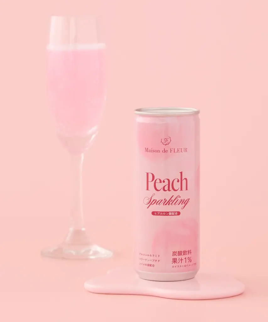 【Maison de FLEUR】ローソンと共同開発したブランド初の「ご褒美ドリンク」美容成分を配合した「Peach Sparkling」をローソン限定発売 画像 2