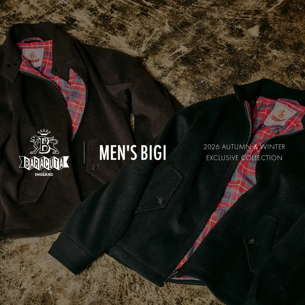 【BARACUTA（バラクータ） × MEN’S BIGI（メンズビギ）】名作「G4」を現代的に再構築。上質なジャージ素材を採用した別注ブルゾンが登場 画像 1