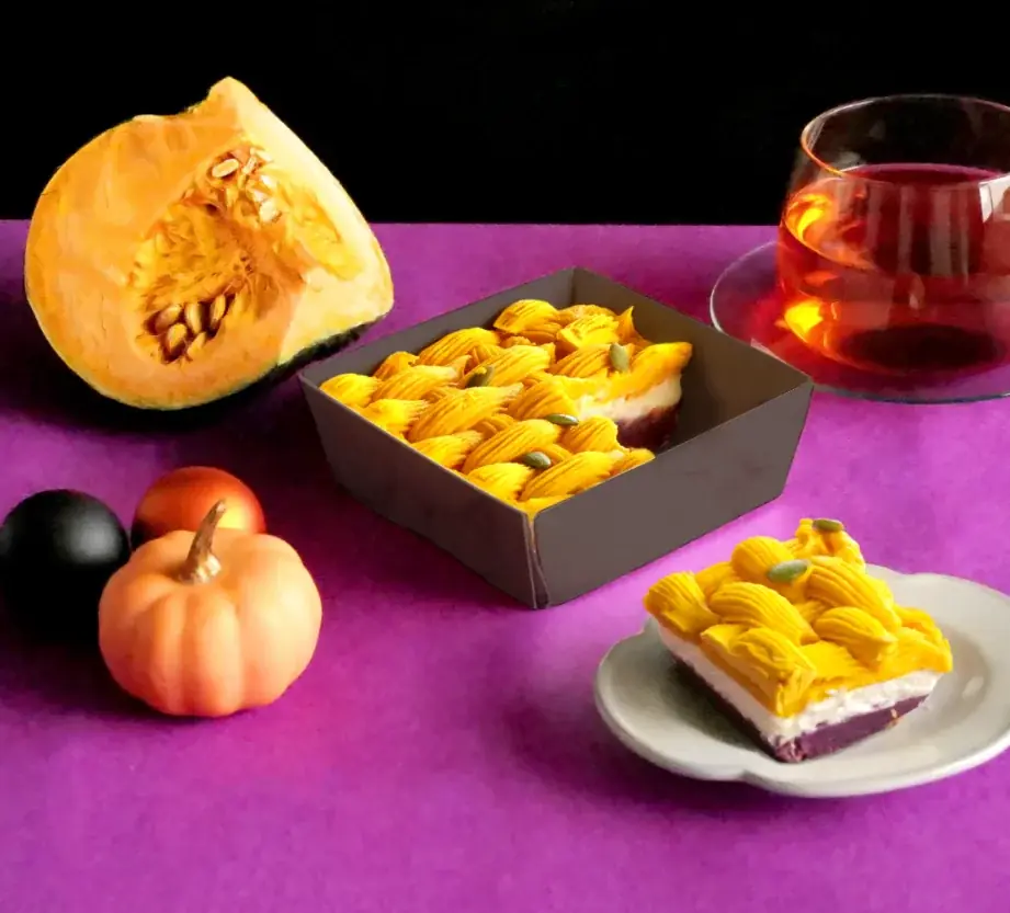おいもやのハロウィン限定ケーキ、紫芋とカボチャの秋色スイーツ