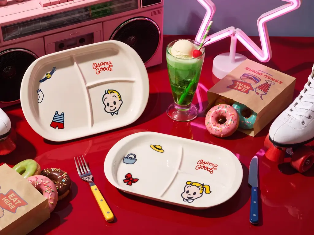 OSAMU GOODS×HASAMI、3つ仕切りランチプレート発売