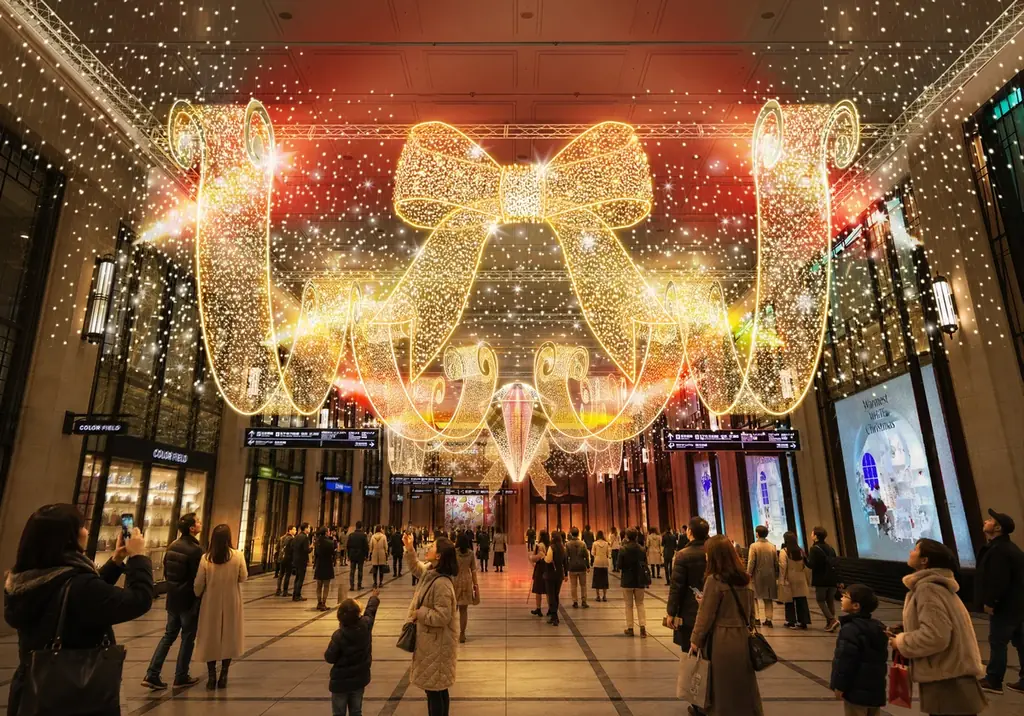 【阪急うめだ本店】阪急のクリスマスが11月18日(水)よりスタート！梅田の風物詩・コンコースウィンドーには巨大なスノードームの世界が広がる幻想的なイルミネーションが登場 画像 3
