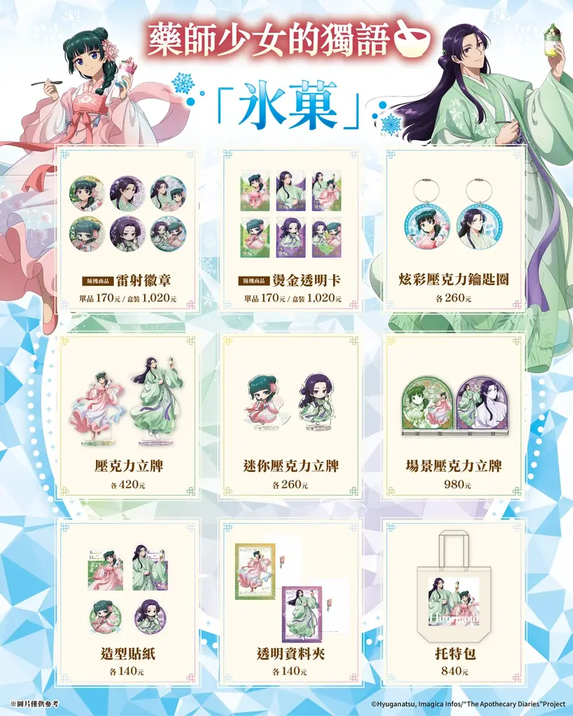 日本で好評を博した描き下ろし企画が台湾へ上陸！TVアニメ『薬屋のひとりごと』より、「氷菓」がテーマの描き下ろしイラストグッズのPOP UP SHOPが台北にて開催決定！ 画像 3