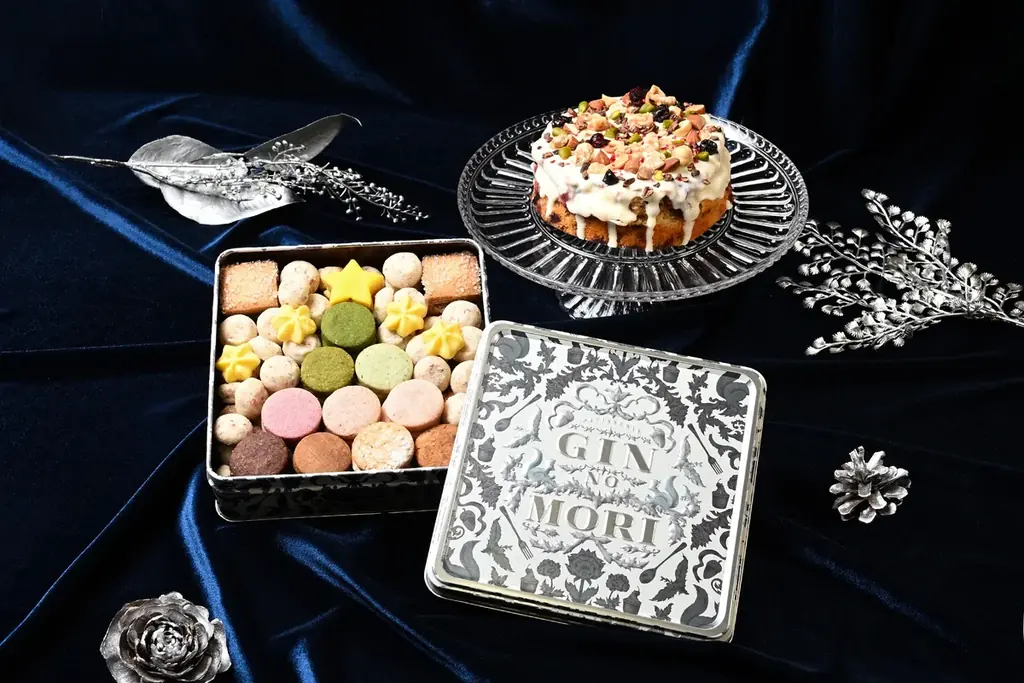 GIN NO MORIのクリスマス限定クッキー缶とパウンドケーキ、11月28日発売