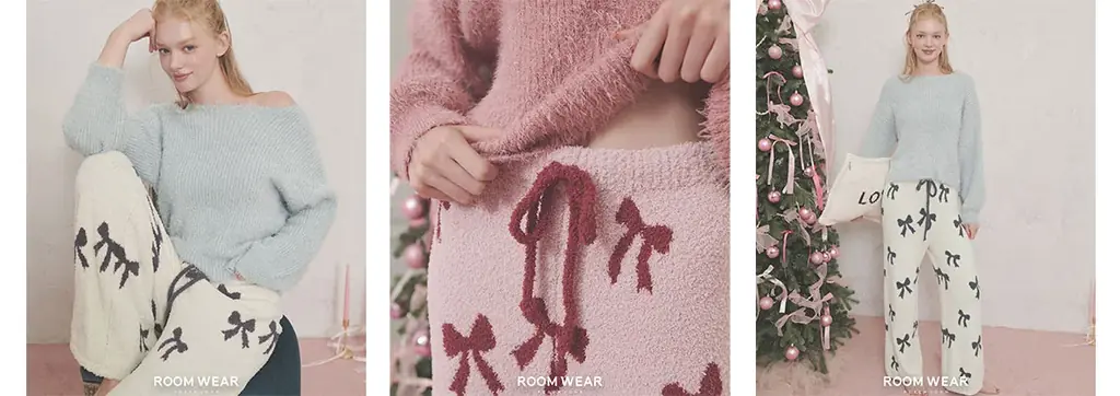 【PEACH JOHN ROOM】ホリデーシーズンを彩る「HOLIDAY COLLECTION」が登場。リボンモチーフのルームウェアを10月28日より発売。 画像 18