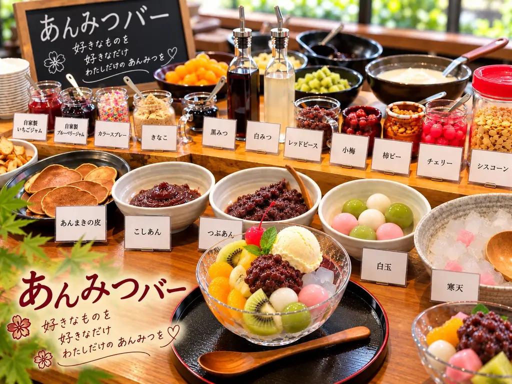 お亀堂「あんみつバー」りんごフェア、豊橋で11月8日まで