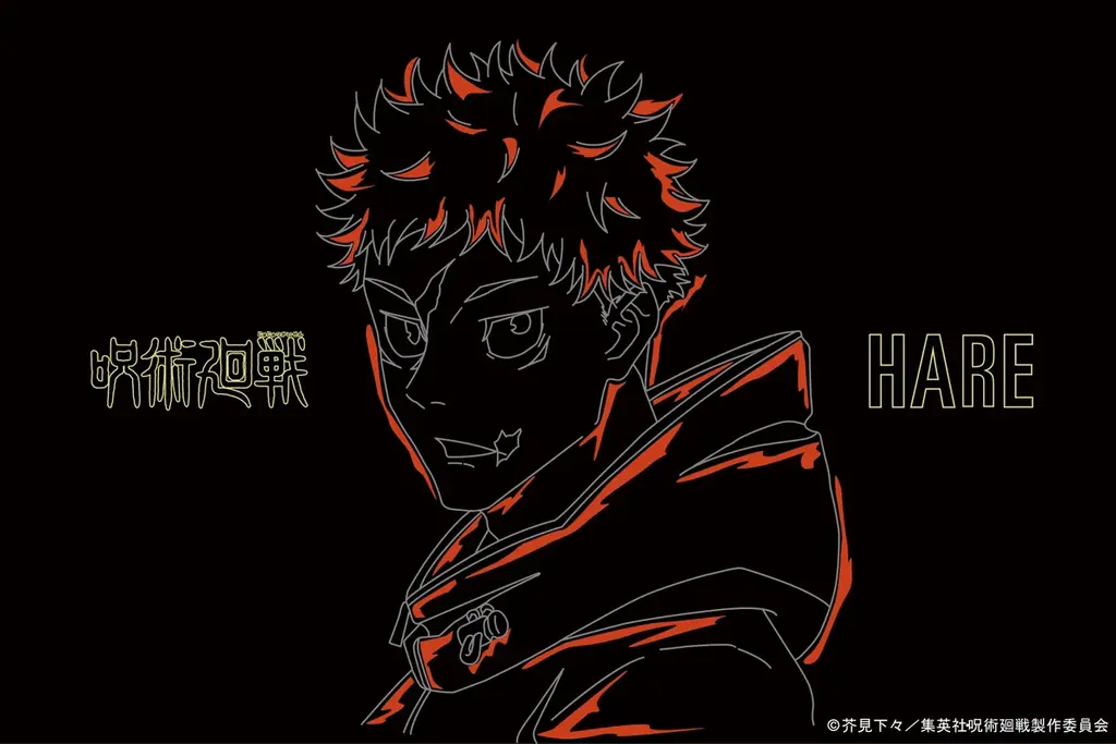 HAREが、アニメ『呪術廻戦』と初のコラボレーション！「呪彩と静寂」を表現した、ユニセックス・レディースアイテムの全12型を11月7日（土）より発売 画像 1