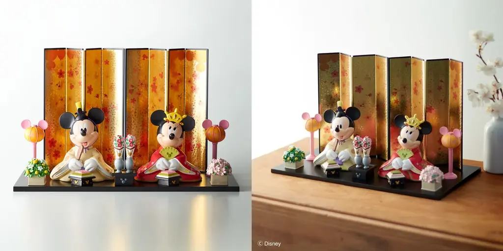 北欧＆ナチュラルテイストのお部屋になじむ 「くすみピンク」のミッキーデザインのおひなさま新登場　マンションにも置ける幅約22cmの豪華フルセット！ 画像 10