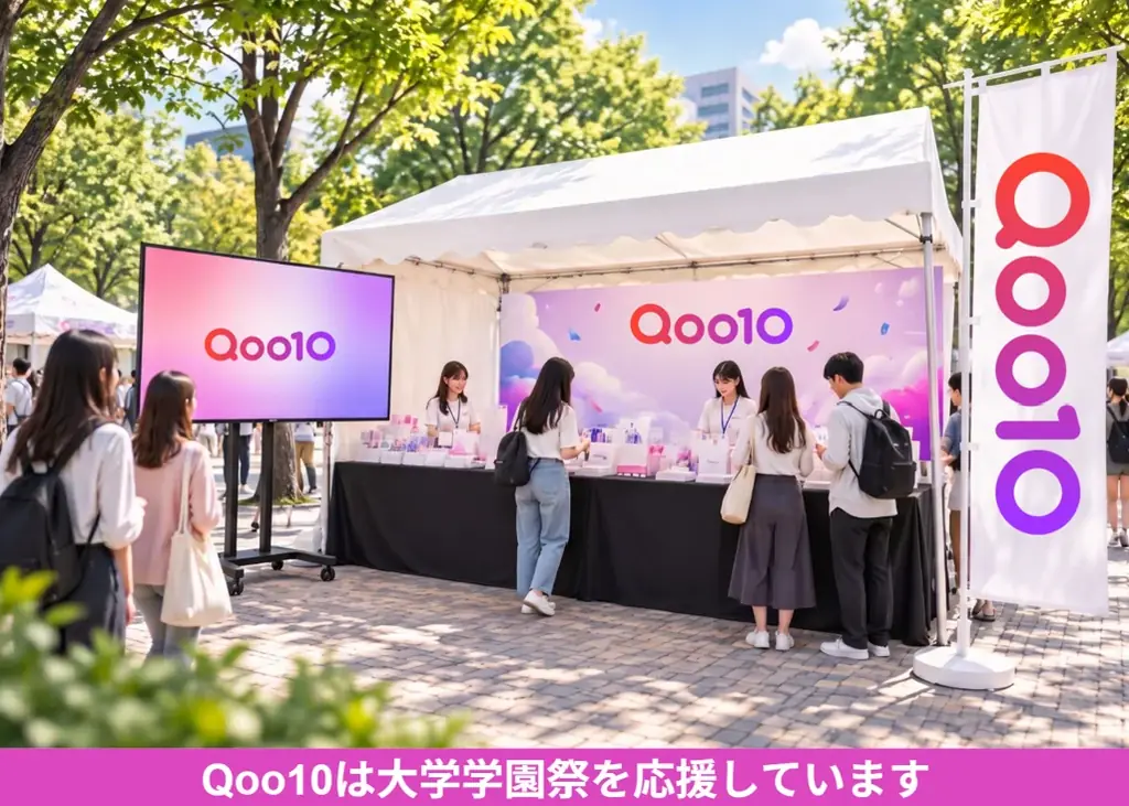 Qoo10が明大祭・桜凛祭に出展、コスメ投票とサンプル配布