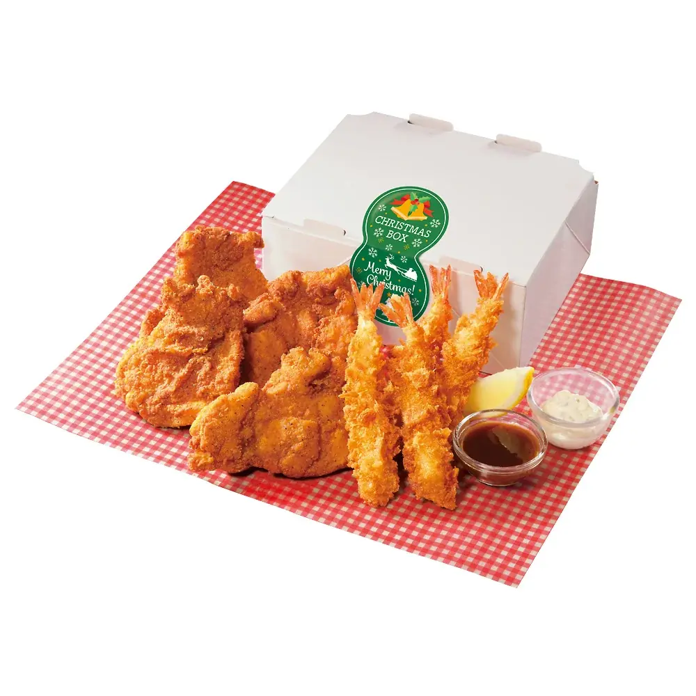 今年のクリスマスはガッツリ！豪華に！「かつやのフライドチキン」と「海老フライ」を詰め込んだ「クリスマスボックス」が11月1日より予約受付開始！ 画像 2