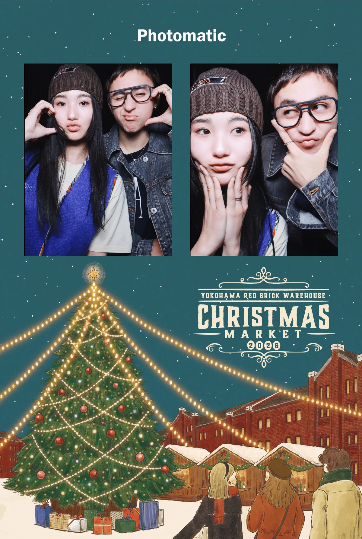 横浜の冬の風物詩「横浜赤レンガ倉庫 クリスマスマーケット」とコラボしたPhotomatic限定フレームが登場！ 画像 2