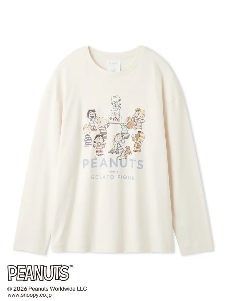 【gelato pique 】PEANUTSとの記念すべきコラボレーション10周年！ジェラート ピケのシグネチャーであるボーダー柄ルームウェアを着たスヌーピーたち10キャラクターの特別なアートが登場 画像 16