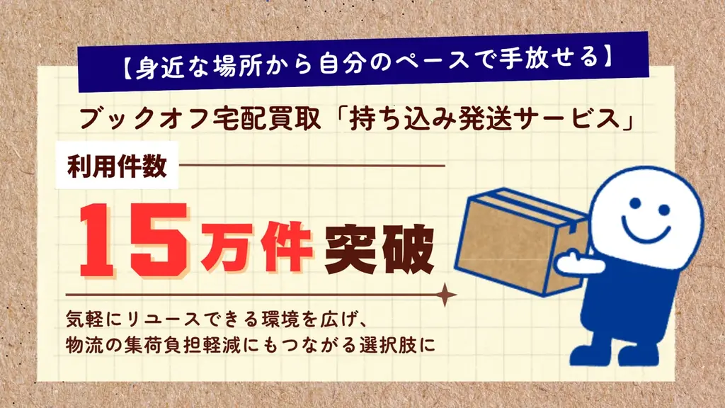 ブックオフ宅配買取の持ち込み発送が15万件突破、11月2日から記念キャンペーン