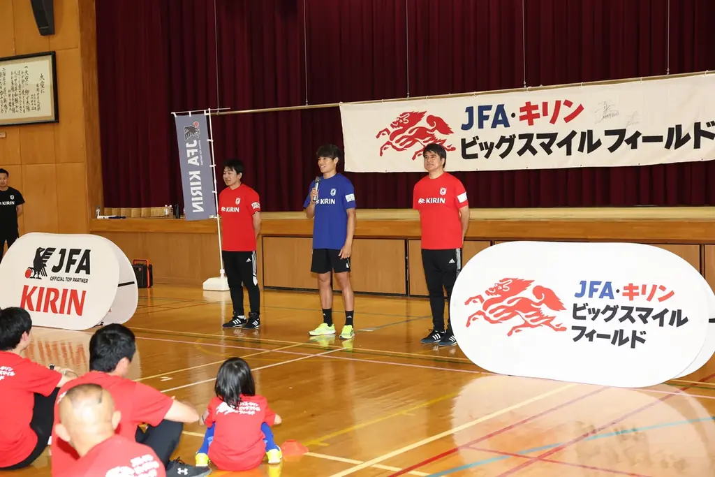 能登半島地震復興応援「JFA・キリン ビッグスマイルフィールド in輪島市町野地区」 SAMURAI BLUE サッカー日本代表 町野修斗選手がサプライズ登場！ 画像 14