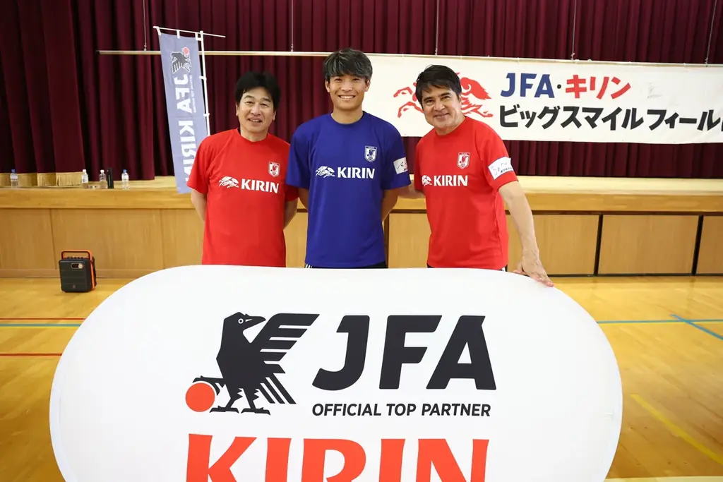 能登半島地震復興応援「JFA・キリン ビッグスマイルフィールド in輪島市町野地区」 SAMURAI BLUE サッカー日本代表 町野修斗選手がサプライズ登場！ 画像 8