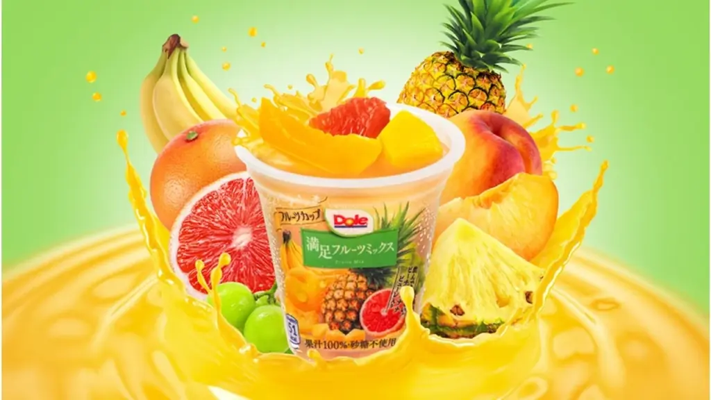 “フルーツでスマイルを。”のDole たっぷり果実の魅力が、ぎゅっと詰まった新商品！Doleフルーツカップに『満足フルーツミックス』登場 画像 1