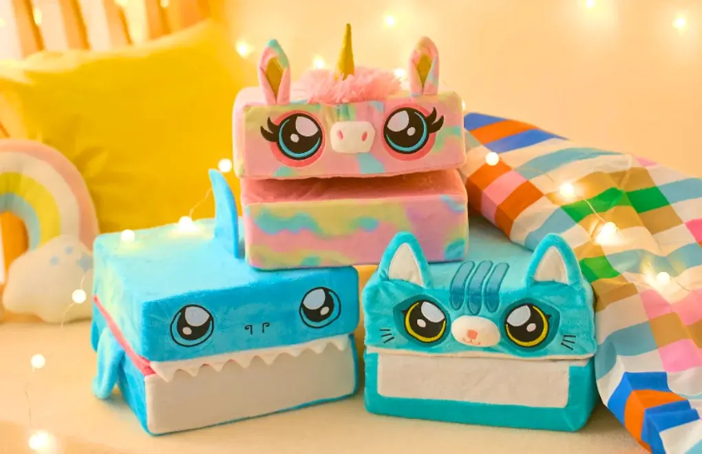 たった1年で世界出荷数50万台突破の大人気商品が日本初上陸『ぬいぐるみ』が『まくら』に変身！「ピローキューブキッズ」 画像 2