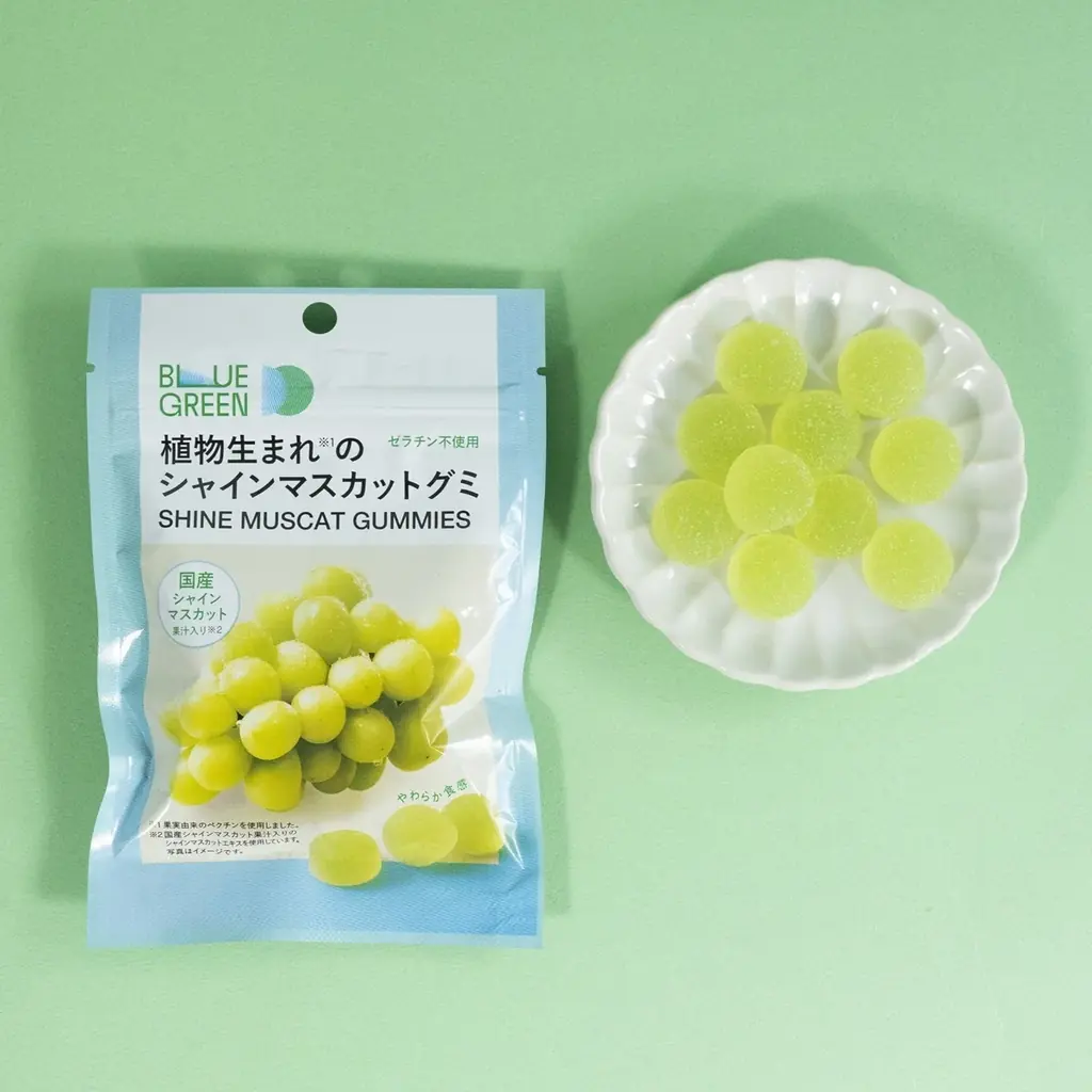 シリーズ初のワンハンドデザートが新登場！おいしい植物性由来「ブルーグリーンプロジェクト」第6弾前回大好評の「シャインマスカットグミ」など全5種類を発売 画像 6