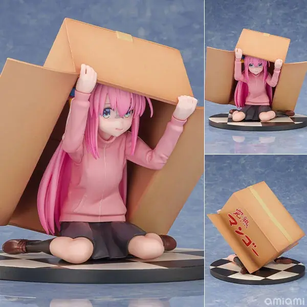 アニメ「ぼっち・ざ・ろっく!」より、段ボールに隠れる「後藤ひとり」がフィギュアで登場。あみあみにて予約受付中。 画像 2