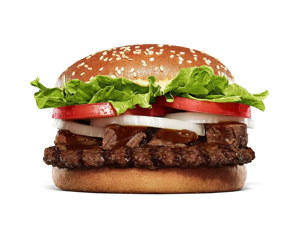 バーガーキング®の大人気プレミアムワッパーが期間限定で復活！直火焼きの100％ビーフパティに角切り牛肩ロースを豪快に重ねたボリューム満点の「ステーキソースワッパー®」登場！シングル、ダブルの2種発売！ 画像 2