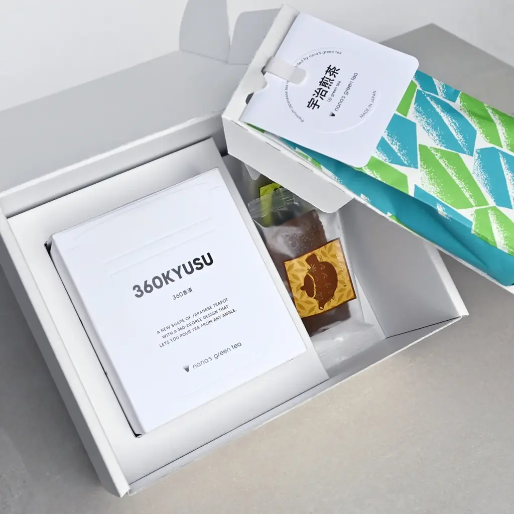 【nana’s green tea】オリジナル急須「360KYUSU」とお茶やお菓子をセットで贈れる、ギフトボックス誕生 画像 3