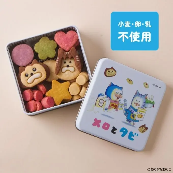 メロとタビがクッキー缶に！？まめきちまめこ初の絵本とコラボスイーツが6/25発売！ 画像 5