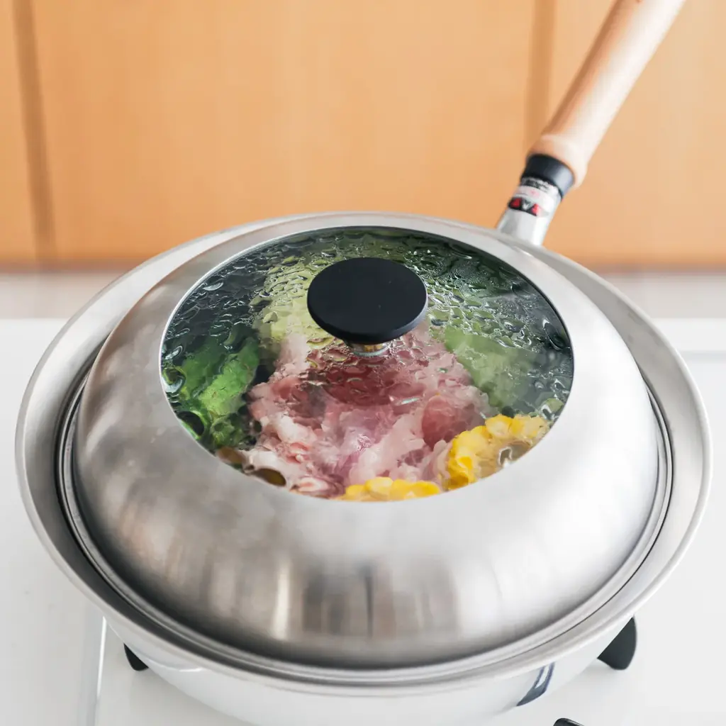 “蒸す”をもっと手軽に！話題の“せいろ蒸し”がもっと簡単で便利に「フライパン用フタ付きステンレス蒸し器」登場 画像 4