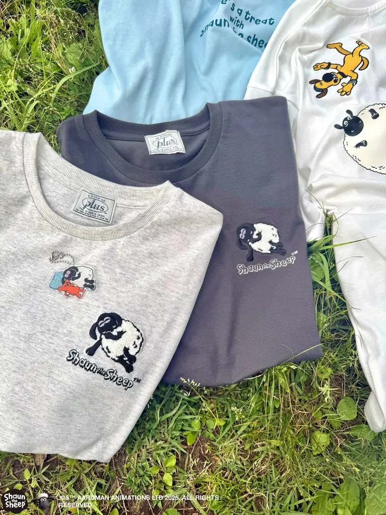 「ひつじのショーン」のキャラクターがほどこされたデザインTシャツがアクキーセットになってAS KNOW AS plusから登場☆༉ 画像 2