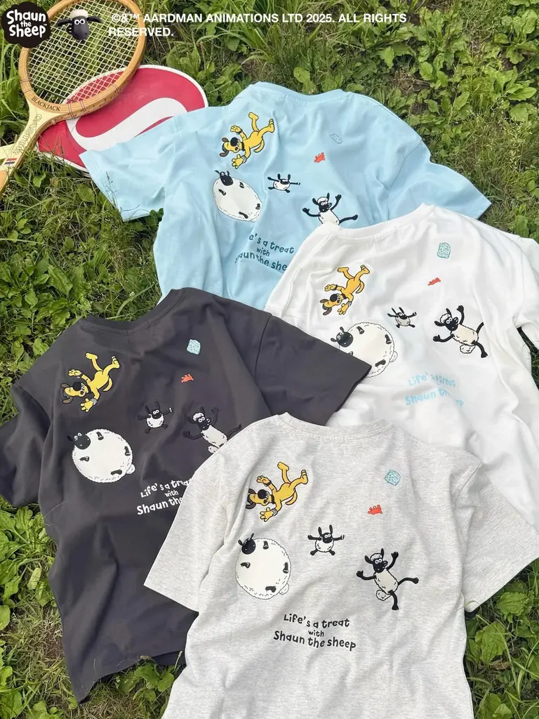 「ひつじのショーン」のキャラクターがほどこされたデザインTシャツがアクキーセットになってAS KNOW AS plusから登場☆༉ 画像 4