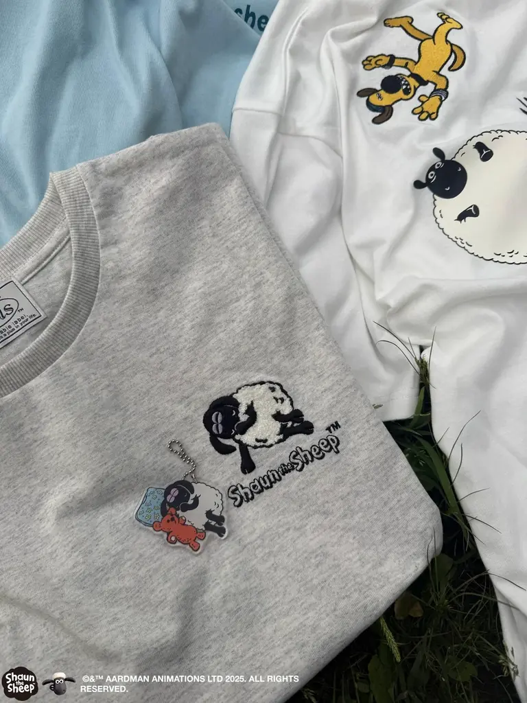 「ひつじのショーン」のキャラクターがほどこされたデザインTシャツがアクキーセットになってAS KNOW AS plusから登場☆༉ 画像 7